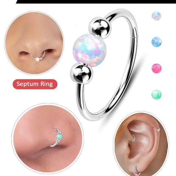 Unisex 2-Pack 8mm Silver 18G Hypoallergenic Surgical Steel Cartilage Earrings wi - Picture 3 of 8
